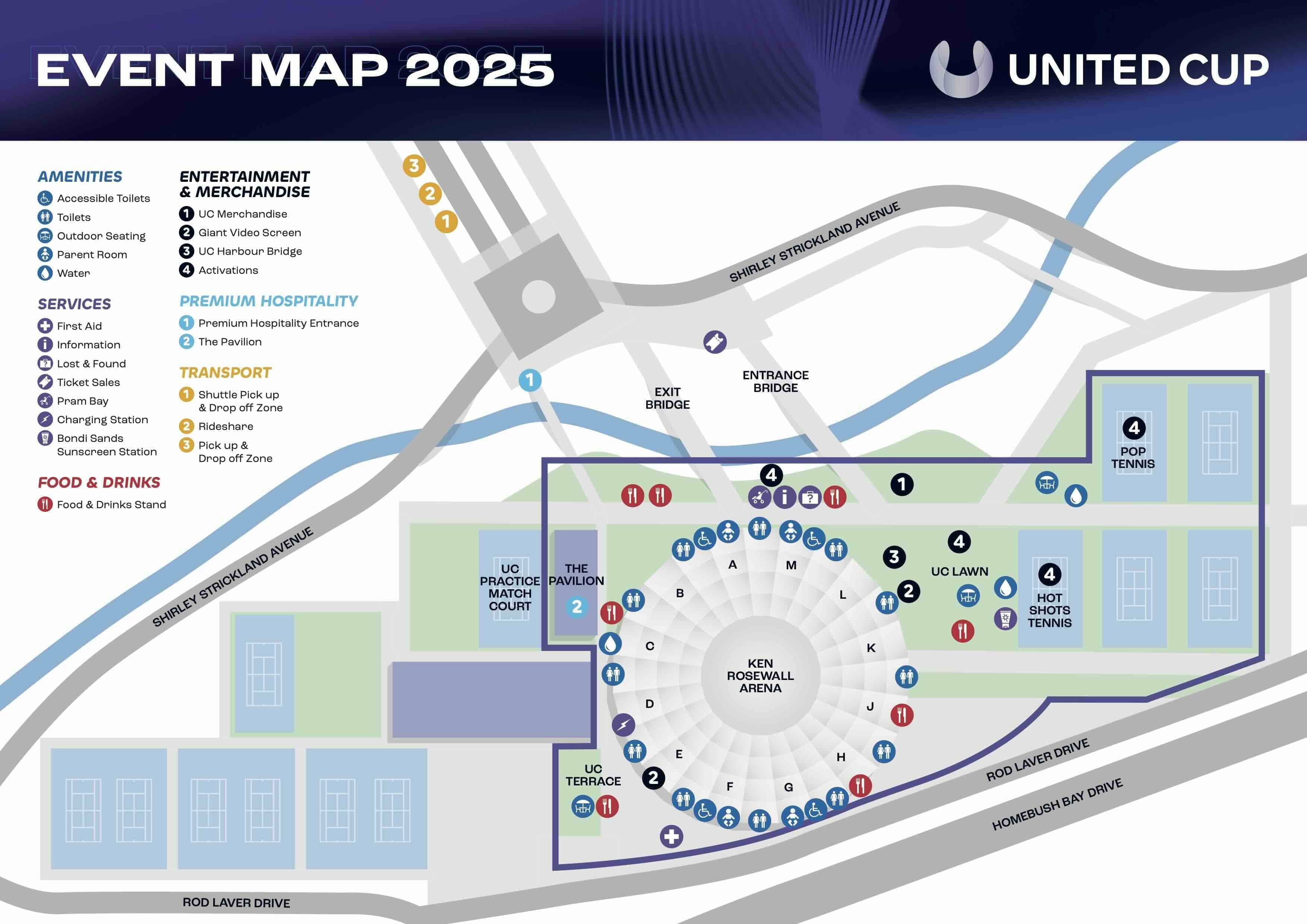 United Cup 2025 Sydney Event Map